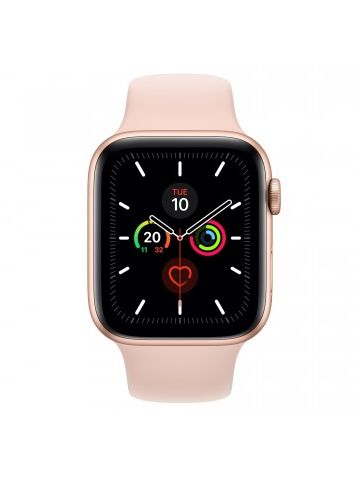 Apple Watch Series 5 GPS, 44mm Gold Aluminium Case with Pink Sand Sport Band - S/M & M/L