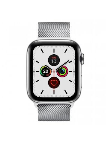 Apple Watch Series 5 GPS + Cellular, 44mm Stainless Steel Case with Stainless Steel Milanese Loop