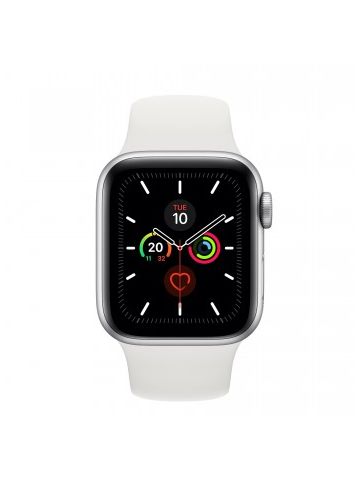 Apple Watch Series 5 GPS + Cellular, 40mm Silver Aluminium Case with White Sport Band - S/M & M/L