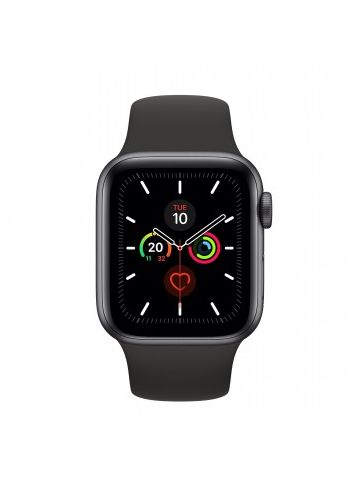 Apple Watch Series 5 GPS + Cellular, 40mm Space Grey Aluminium Case with Black Sport Band - S/M & M/L