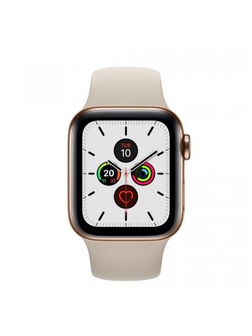 Apple Watch Series 5 GPS + Cellular, 40mm Gold Stainless Steel Case with Stone Sport Band - S/M & M/L