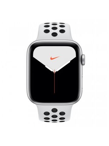 Apple Watch Nike Series 5 GPS, 44mm Silver Aluminium Case with Pure Platinum/Black Nike Sport Band - S/M & M/L