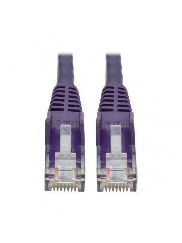 Tripp Lite Cat6 Gigabit Snagless Molded UTP Patch Cable (RJ45 M/M), Purple, 0.31 m