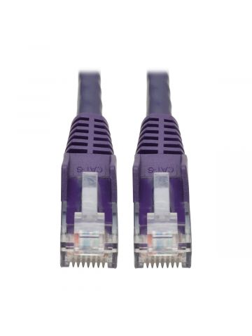 Tripp Lite N201-002-PU Cat6 Gigabit Snagless Molded (UTP) Ethernet Cable (RJ45 M/M), PoE, Purple, 2 ft. (0.61 m)