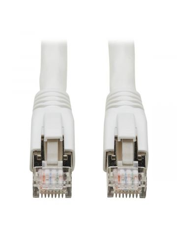 Tripp Lite N272-003-WH Cat8 25G/40G-Certified Snagless Shielded S/FTP Ethernet Cable (RJ45 M/M), PoE, White, 3 ft. (0.91 m)