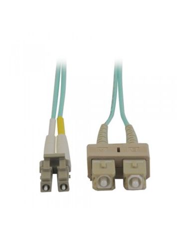 Tripp Lite 10Gb Duplex Multimode 50/125 OM3 LSZH Fiber Patch Cable (LC/SC) - Aqua, 1M