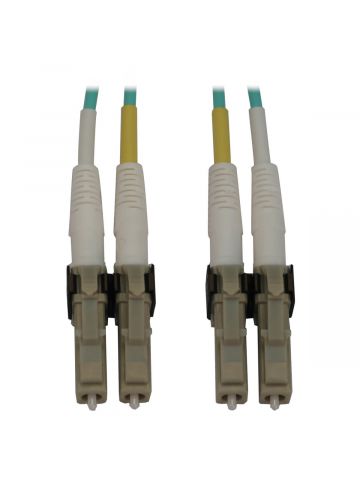 Tripp Lite N820X-10M 400G Multimode 50/125 OM3 Switchable Fiber Optic Cable (Duplex LC-PC M/M), LSZH, Aqua, 10 m (32.8 ft.)