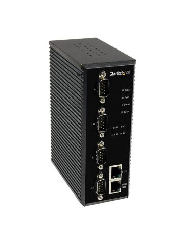 StarTech.com 4 Port Industrial RS-232 / 422 / 485 Serial to IP Ethernet Device Server - PoE-Powered 