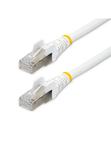 StarTech.com 10m CAT6a Ethernet Cable - White - Low Smoke Zero Halogen (LSZH) - 10GbE 500MHz 100W PoE++ Snagless RJ-45 w/Strain Reliefs S/FTP Network Patch Cord