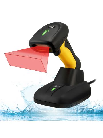 Adesso NuScan 5200TR - 2.4GHz RF Wireless Antimicrobial &amp; Waterproof 2D Barcode Scanner