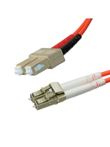 Cablenet 0.5m OM3 50/125 LC-SC Duplex Orange LSOH Fibre Patch Lead