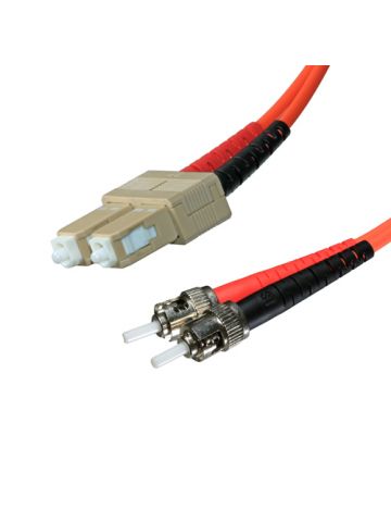 Cablenet 1m OM3 50/125 ST-SC Duplex Orange LSOH Fibre Patch Lead