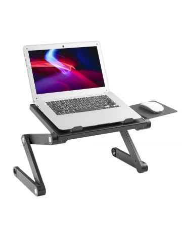 ProperAV Laptop Stand for Bed Sofa Desk with Adjustable Extendable Legs and Mouse Pad