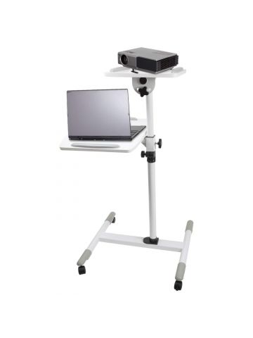 ProperAV Mobile Desk Workstation & Projector Stand - White