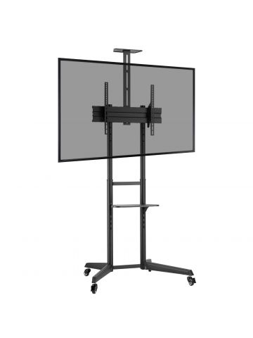 ProperAV Portable Tilting 32 - 65\ TV Trolley Stand - Black"""