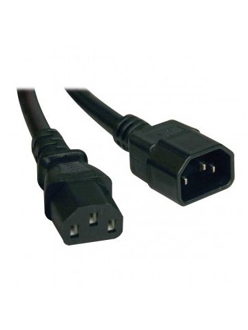 Tripp Lite Standard Computer Power Extension Cord Lead Cable, 10A, 18AWG (IEC-320-C14 to IEC-320-C13) 0.61 m (2-ft.)