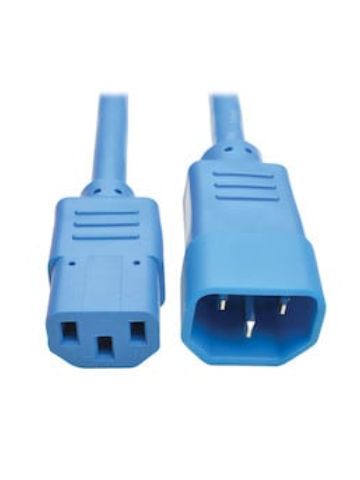 Tripp Lite Heavy-Duty Power Extension Cord, 15A, 14 AWG (IEC-320-C14 to IEC-320-C13), Blue, 0.61 m