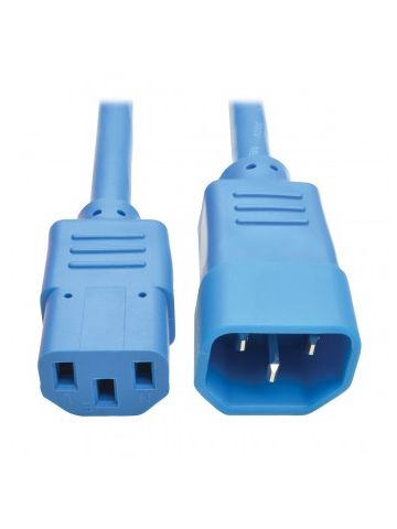 Tripp Lite Heavy-Duty Power Extension Cord, 15A, 14 AWG (IEC-320-C14 to IEC-320-C13), Blue, 0.91 m