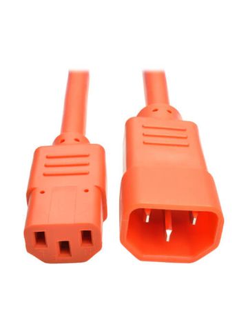 Tripp Lite Heavy-Duty Power Extension Cord, 15A, 14 AWG (IEC-320-C14 to IEC-320-C13), Orange, 1.83 m