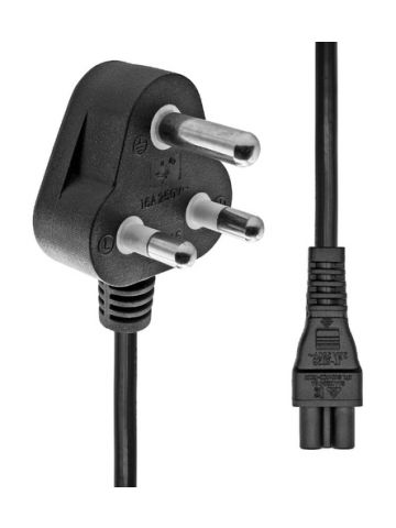 ProXtend Angled Type D (India) to C5 Power Cord Black 2m