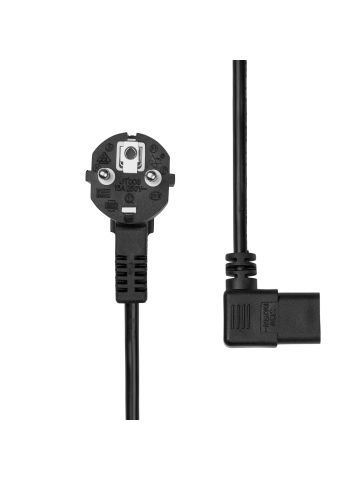 ProXtend Angled Type F (Schuko) to Angled C13 Power Cable, Black 2m