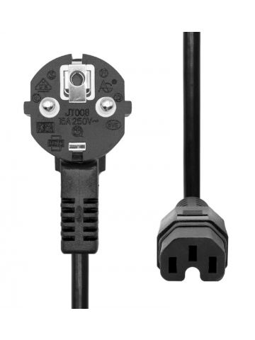 ProXtend Angled Type F (Schuko) to C15 Power Cord Black 0.5m