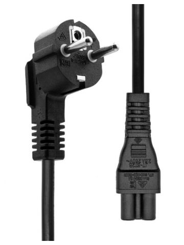 ProXtend Angled Type F (Schuko) to C5 Power Cable, Black 10m