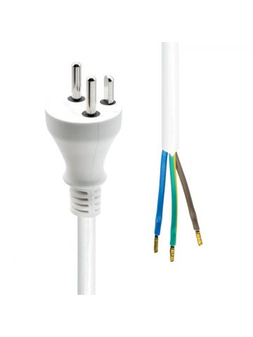 ProXtend Type K (Denmark) to Open End Montage Power Cord White 1m