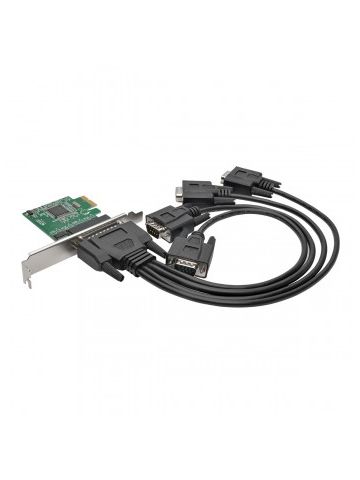 Tripp Lite 4-Port DB9 (RS-232) Serial PCI Express (PCIe) Card with Breakout Cable, Full Profile