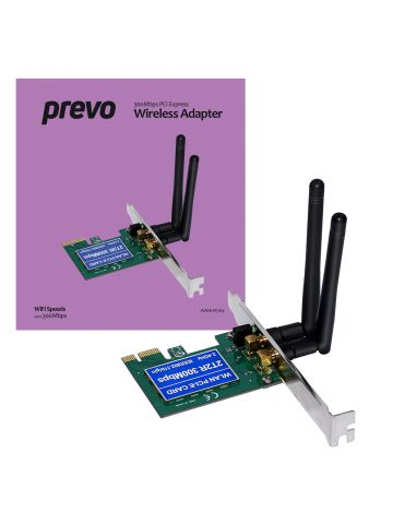 PREVO 300mbps PCI Express Wireless Adapter with Additional Low Profile Bracket