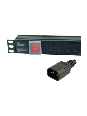 Dynamode PDU-6WS-H-UK-IEC-3M power distribution unit (PDU) 6 AC outlet(s) 1U Black