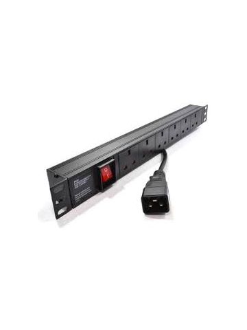 LMS 1U 6 Way Horizontal 13A Switched 19" PDU / Power Bar > IEC20 Plug (Rackmount)