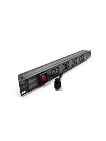 LMS 1U 8 Way Horizontal IEC C13 10A Switched PDU > IEC C14 Plug (Rackmount)