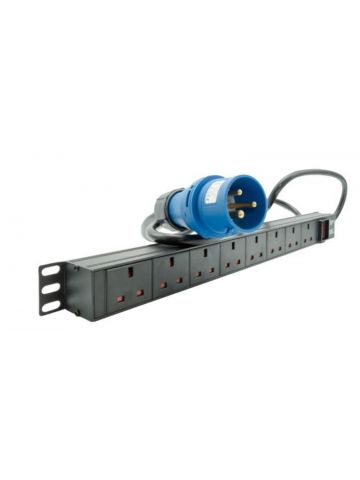 LMS 1u 8 way vertical 13A switched PDU > 32AMP Commando Plug