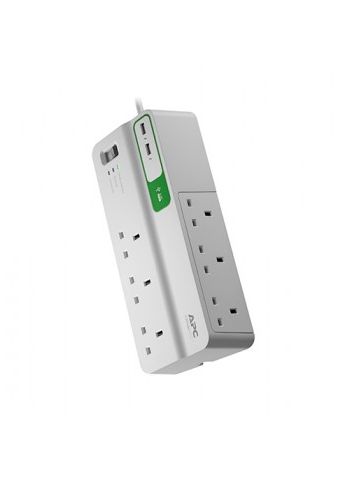 APC PM6U-UK surge protector 6 AC outlet(s) 230 V 2 m White