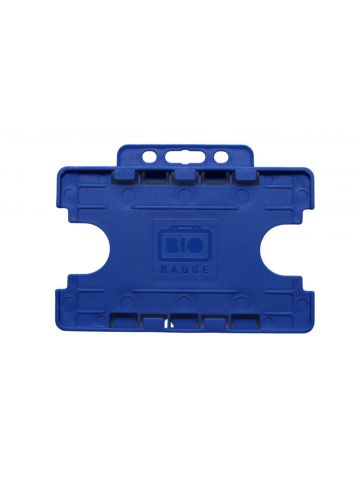 BioBadge Blue Dual-Sided BIOBADGE Open Faced ID Card Holders - Landscape (Pack of 100)