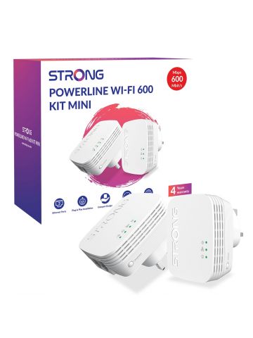 Strong POWERLWF600DUOMINIUK AV600 Mini WI-FI Powerline Kit (2 Pack)