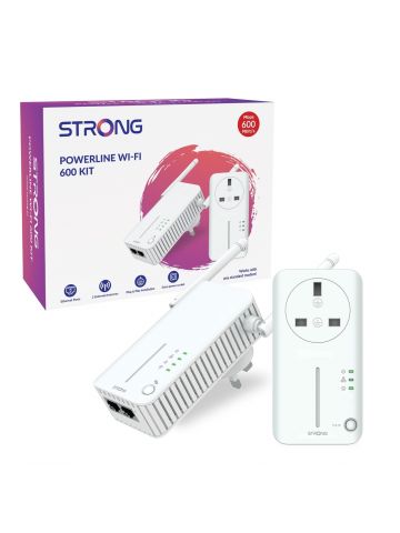 Strong POWERLWF600DUOUK AV600 WI-FI Passthrough Powerline Kit (2 Pack)