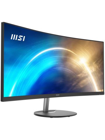 MSI Pro MP341CQ 34 Inch Curved Monitor, 1500R, UWQHD (3440 x 1440), 21:9, 100Hz, VA, 4ms, HDMI, VGA, Built-in Speakers, Anti-Glare, Anti-Flicker, Less Blue light, TÜV Certified, VESA, Kensington, Black