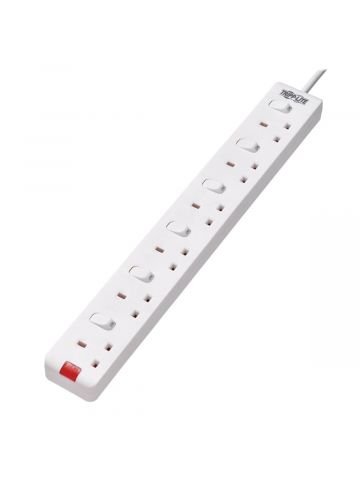 Tripp Lite PS6B35W 6-Outlet Power Strip - British BS1363A Outlets, Individually Switched, 220-250V, 13A, 3 m Cord, White