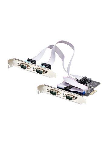 StarTech.com 4-Port Serial PCIe Card, Quad-Port PCI Express to RS232/RS422/RS485 (DB9) Serial Card, Low-Profile Bracket Incl., 16C1050 UART, Windows/Linux, TAA Compliant - Level-4 ESD Protection