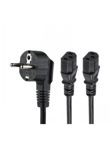 StarTech.com C13 Power Cord - Schuko CEE7 to 2x C13 - 2 m