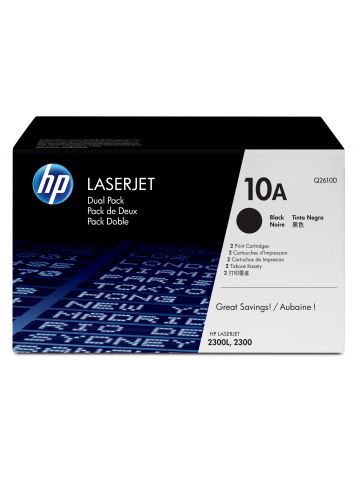 HP Q2610D/10D Toner cartridge black twin pack, 2x6K pages ISO/IEC 19752 Pack=2 for HP LaserJet 2300