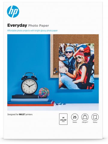 HP Everyday Photo Paper, Glossy, 200 g/m2, A4 (210 x 297 mm), 25 sheets