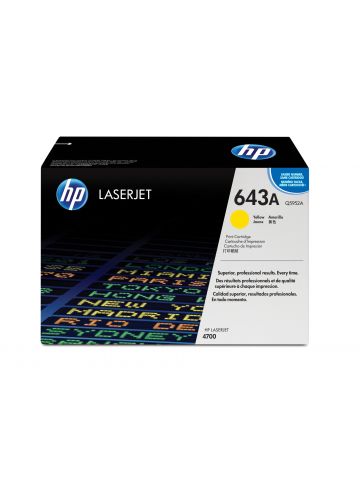 HP Q5952A/643A Toner cartridge yellow, 10K pages/5% for HP Color LaserJet 4700