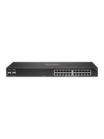 HPE HPE Aruba 6000 24G 4SFP Switch - Switch - L3 - Managed - 24 x 10/100/1000 + 4 x Gigabit SFP - side to side airflow - rack-mountable - AC 100 - 127 V / 200 - 240 V