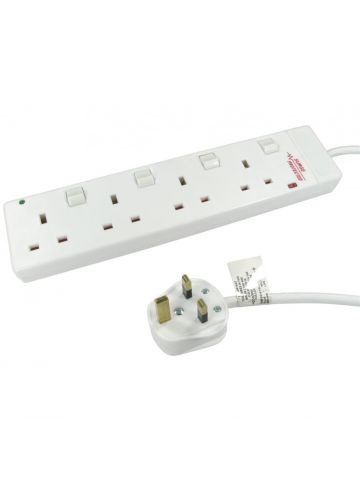 Cables Direct RB-02-4GANGSWD surge protector White 4 AC outlet(s) 2 m