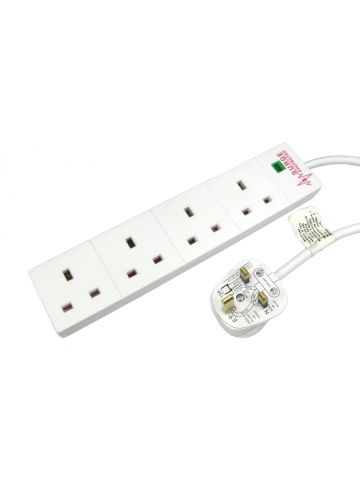 Microconnect RB-05M04SPD power extension 5 m 4 AC outlet(s) Indoor White