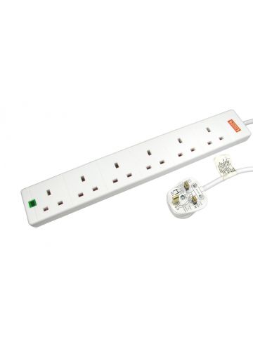 Microconnect RB-05M06SPD power extension 5 m 6 AC outlet(s) Indoor White