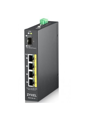 Zyxel RGS100-5P Unmanaged L2 Gigabit Ethernet (10/100/1000) Black Power over Ethernet (PoE)